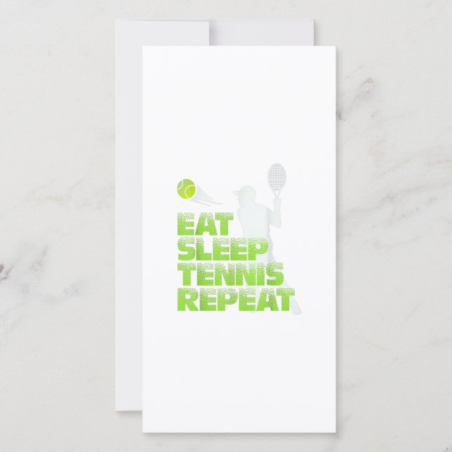 Essen Sie Schlaf Tennis wiederholen Sport Geschenk Dankeskarte (Vorderseite)