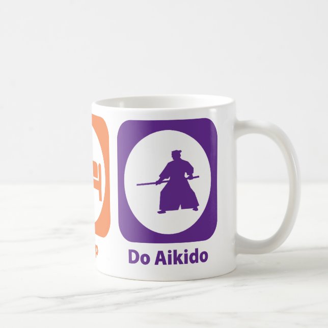 Essen Sie Schlaf tun Aikido Kaffeetasse (Rechts)