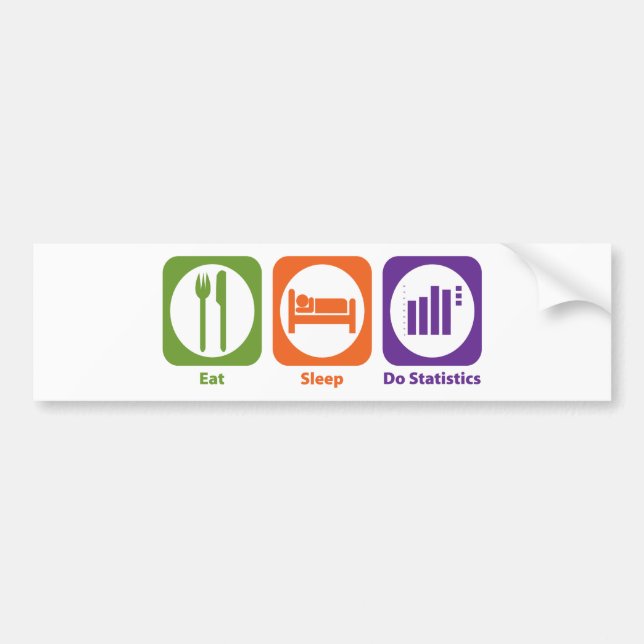 Essen Sie Schlaf tun Statistiken Autoaufkleber (Vorne)