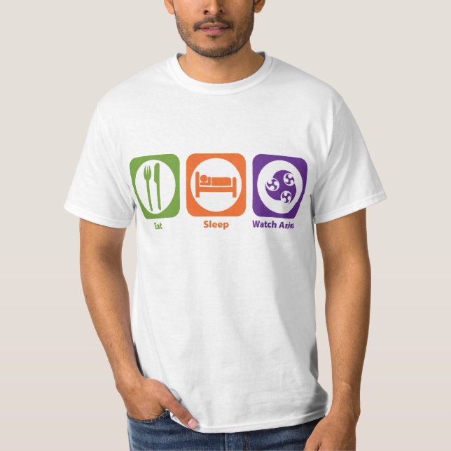 Essen Sie Schlaf-UhrAnime T-Shirt (Vorderseite)