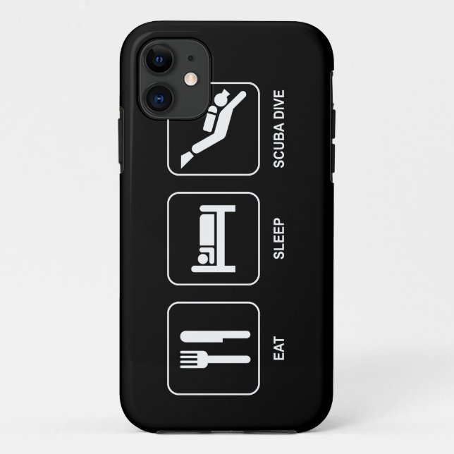 Essen Sie Schlaf-Unterwasseratemgerät-Tauchen Case-Mate iPhone Hülle (Rückseite)