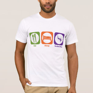 Essen Sie Schlaf-Unterwasseratemgerät-Tauchen T-Shirt