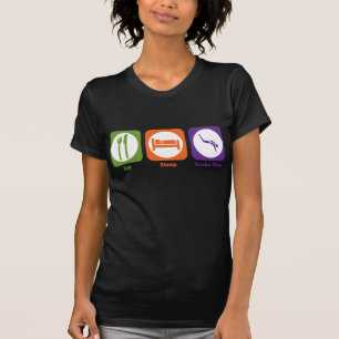 Essen Sie Schlaf-Unterwasseratemgerät-Tauchen T-Shirt