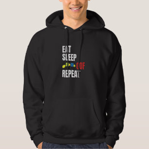 Essen Sie Schlaf von wiederholten Meme Gamers Idee Hoodie