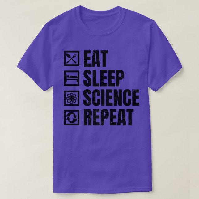 Essen Sie Schlaf Wiederholung Design DNA Science P T-Shirt (Design vorne)