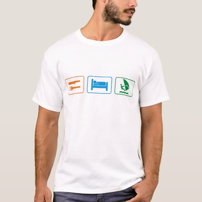 essen Sie Schlaf windsurf T-Shirt (Vorderseite)