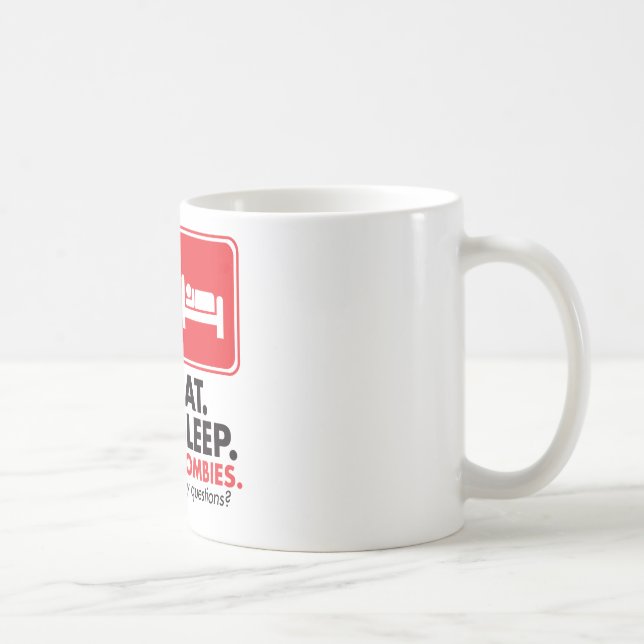 Essen Sie Schlaf-Zombies - Rot Tasse (Rechts)