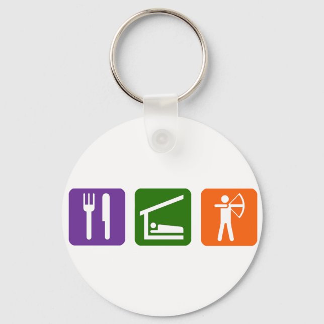 Essen Sie SchlafArchery! Schlüsselanhänger (Vorderseite)