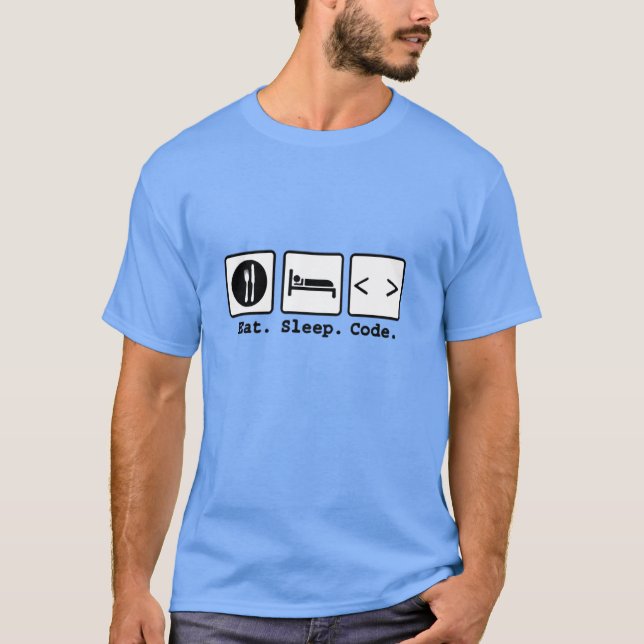 essen Sie Schlafcode Nerd-Abnutzung T-Shirt (Vorderseite)