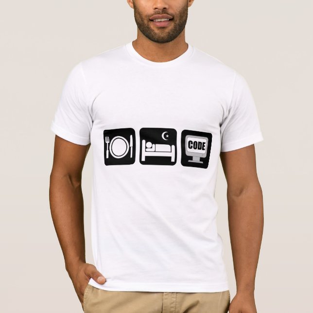 essen Sie Schlafcode T-Shirt (Vorderseite)
