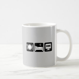 essen Sie Schlafcode Tasse