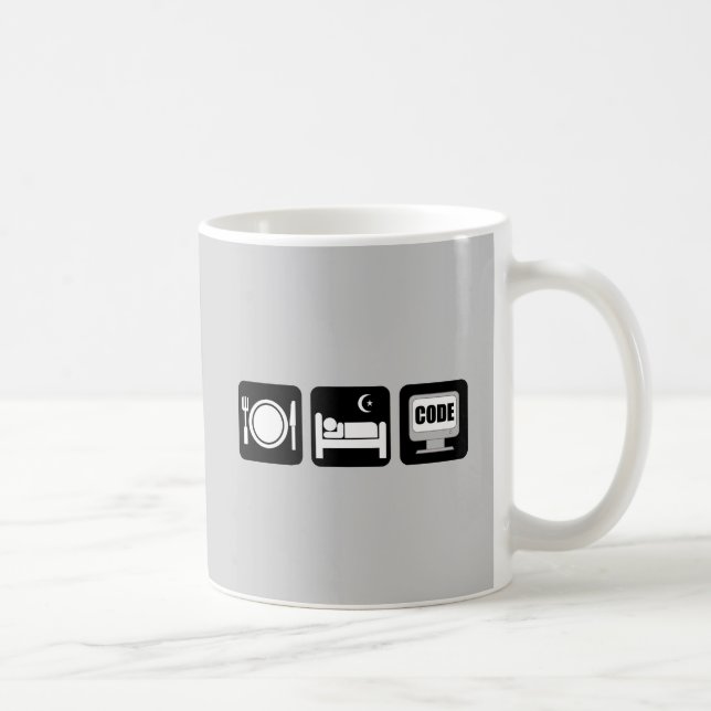 essen Sie Schlafcode Tasse (Rechts)