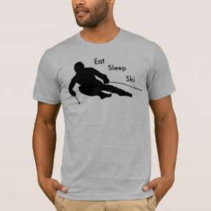 Essen Sie, schlafen Sie, fahren Sie Ski T-Shirt
