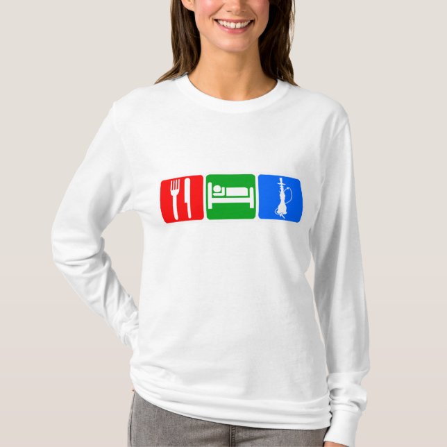 Essen Sie, schlafen Sie, Huka T-Shirt (Vorderseite)