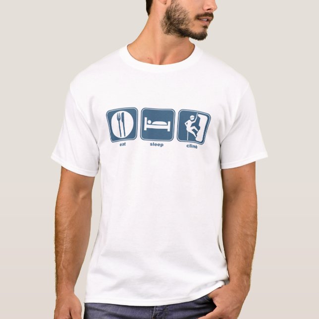 essen Sie, schlafen Sie, klettern Sie T-Shirt (Vorderseite)