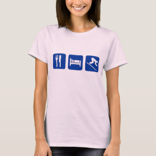 Essen Sie, schlafen Sie Skifahren T-Shirt