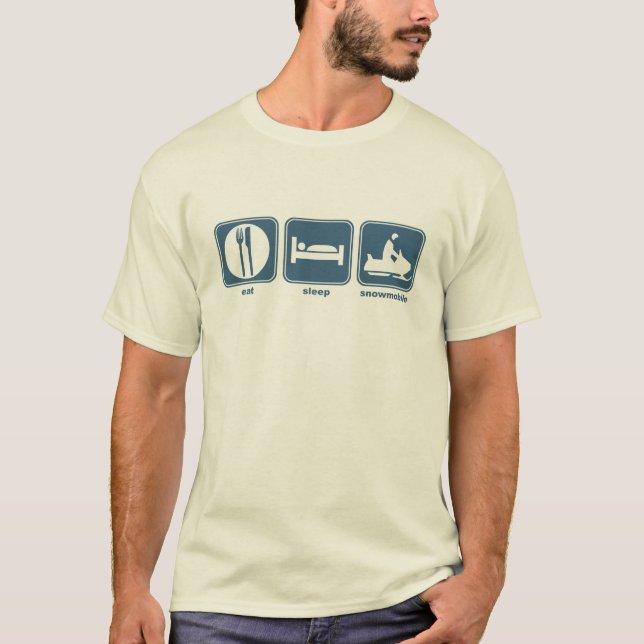 essen Sie, schlafen Sie, snowmobile T-Shirt (Vorderseite)