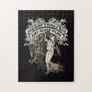 Essen Sie, schlafen Sie, spielen Sie Softball Puzzle