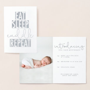 ESSEN Sie, SCHLAFEN Sie, streicheln Sie, Folienkarte