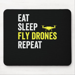 Essen Sie schlafende Fly Drones Wiederholen Drone  Mousepad