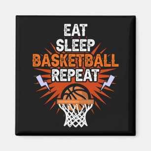 Essen Sie schlafenden Basketball Wiederholen Spiel Magnet