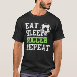 Essen Sie schlafenden Fußball-Wiederholungs-Fußbal T-Shirt