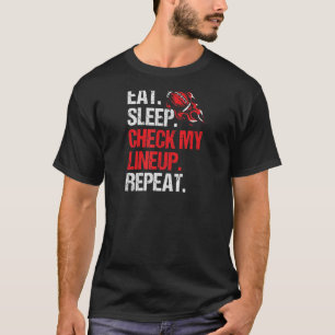 Essen Sie schlafenden Karo Meine Lineup Wiederholu T-Shirt
