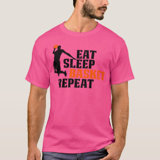 Essen Sie schlafenden Korb wiederholen lustiges Ge T-Shirt