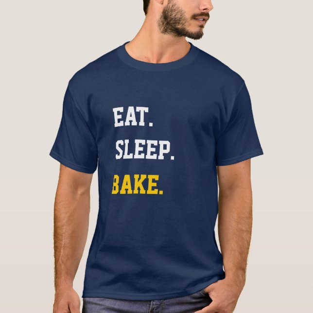 Essen Sie schlafenden Kuchen T-Shirt (Vorderseite)