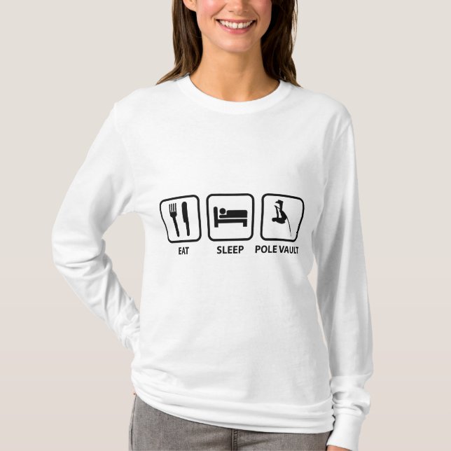 Essen Sie schlafenden Pole Vault T-Shirt (Vorderseite)
