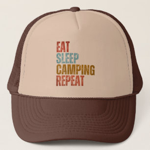 ESSEN SIE SCHLAFENDER CAMPING WIEDERHOLEN TRUCKERKAPPE