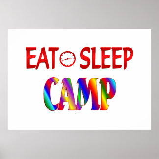 Essen Sie schlafendes Camp Poster