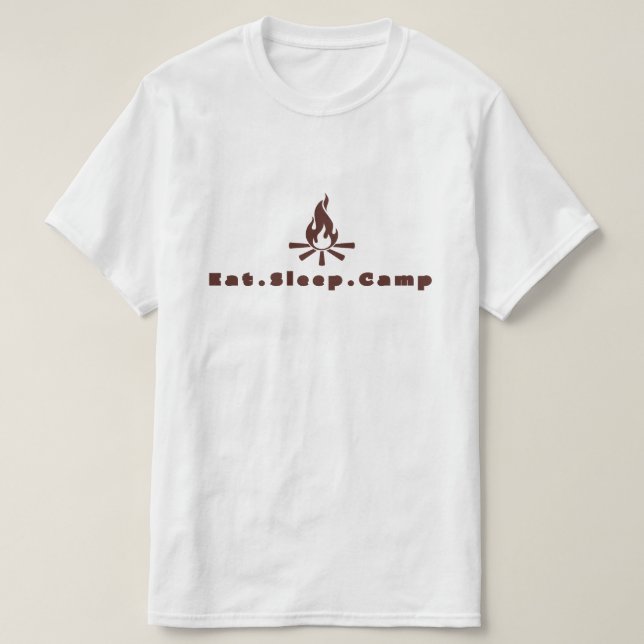 Essen Sie schlafendes Camp T-Shirt (Design vorne)