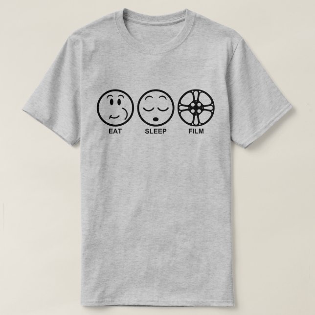 Essen Sie Schlaffilm T-Shirt (Design vorne)