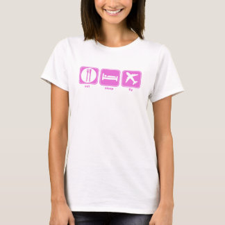 essen Sie Schlaffliegenrosa T-Shirt