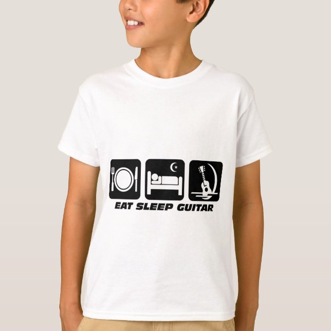 Essen Sie Schlafgitarre T-Shirt (Vorderseite)
