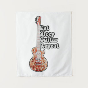 Essen Sie schlafgitarre wiederholen. motivierend Z Wandteppich
