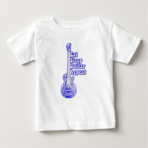 Essen Sie schlafgitarre wiederholen. Vintage blaue Baby T-shirt