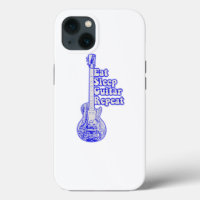 Essen Sie schlafgitarre wiederholen. Vintage blaue