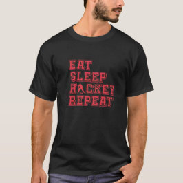 Essen Sie schlafhockey wiederholen T-Shirt