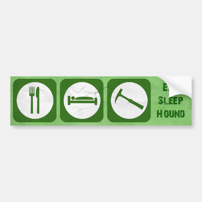 Essen Sie Schlafjagdhund Autoaufkleber (Vorne)