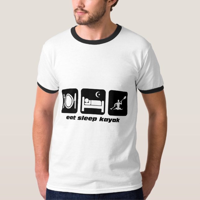 essen Sie Schlafkajak T-Shirt (Vorderseite)