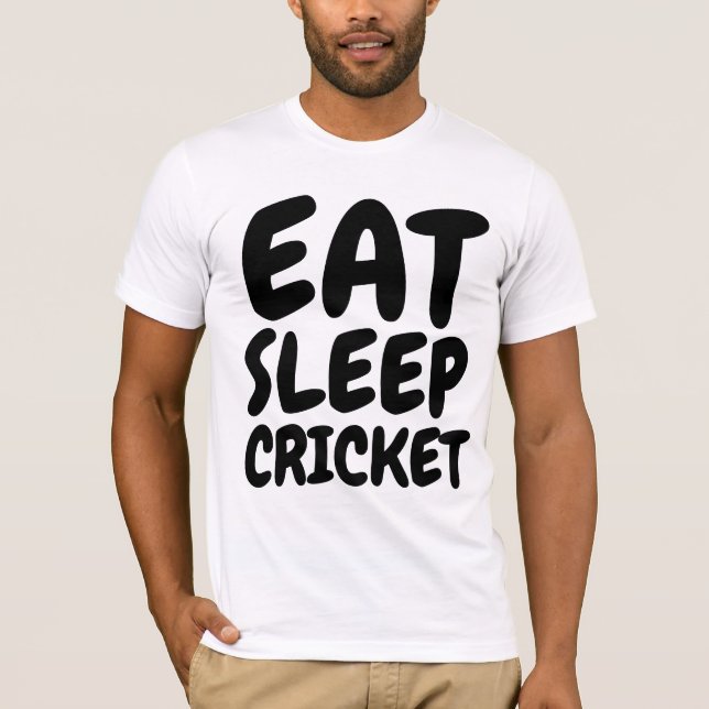 ESSEN SIE SCHLAFKRICKET-T - Shirt (Vorderseite)