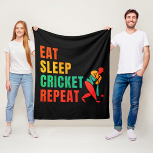 ESSEN SIE SCHLAFKRICKET-WIEDERHOLUNG - KRICKET-LOC FLEECEDECKE