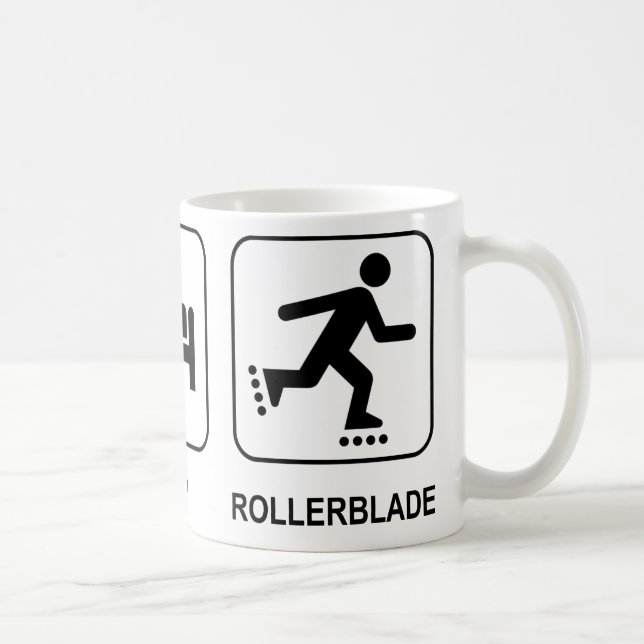 Essen Sie Schlafrollerblade-Tasse Tasse (Rechts)