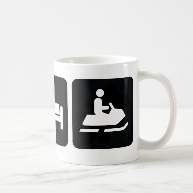 Essen Sie SchlafSnowmobile Kaffeetasse (Rechts)
