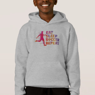 Essen Sie Schlafsoccer Wiederholung für Fußba Hoodie