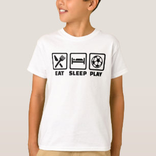 Essen Sie Schlafspielfußball T-Shirt
