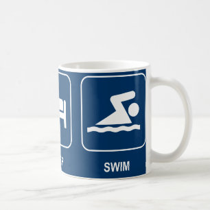 Essen Sie Schlafswim-Tasse Tasse