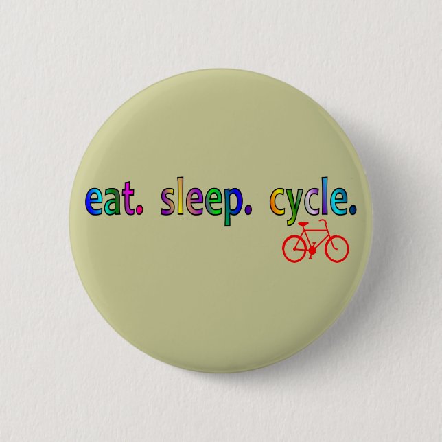 essen Sie Schlafzyklus Fahrrad-Reiter-Geschenke Button (Vorderseite)